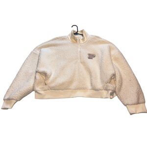 Victoria’s Secret PINK Cream Cropped Fleece Quarter-Zip Sweatshirt
